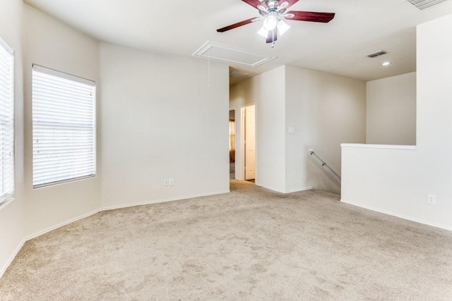 7500 Lazy Spur Blvd, Fort Worth, TX 76131 - spare room with attic access, a ceiling fan, carpet flooring, baseboards, and recessed lighting
