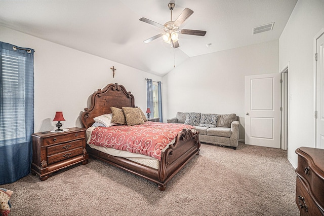 6505 Boot Jack Dr, Burleson, TX 76058 - carpeted bedroom featuring vaulted ceiling and ceiling fan