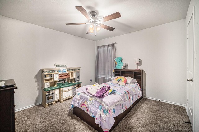6505 Boot Jack Dr, Burleson, TX 76058 - bedroom featuring carpet flooring, ceiling fan, and baseboards