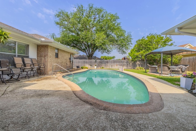 2801 Peachtree Ln, Pantego, TX 76013 - view of swimming pool with a patio area, a fenced backyard, and a gazebo