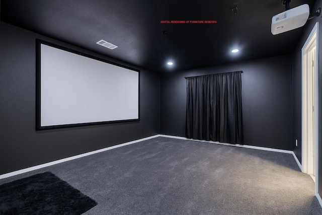 2801 Peachtree Ln, Pantego, TX 76013 - cinema with carpet floors, baseboards, and recessed lighting