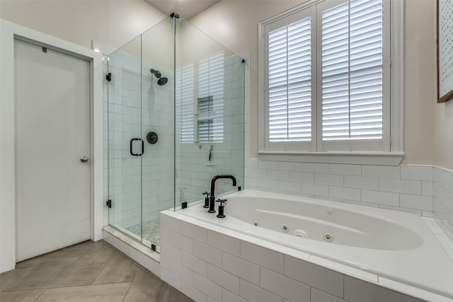 5006 Mission Ave, Dallas, TX 75206 - full bath with a shower stall, a whirlpool tub, and tile patterned floors
