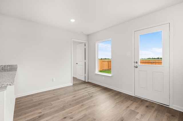 432 Gib Woodall Dr, Venus, TX 76084 - entrance foyer with light wood-style floors, baseboards, and recessed lighting