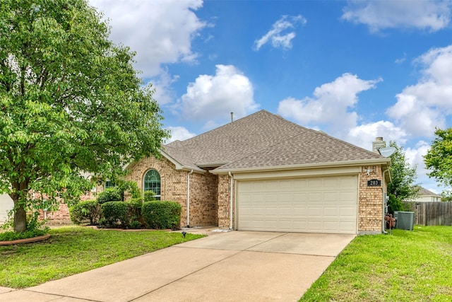 203 Millington Trl, Mansfield, TX 76063 - view of front facade featuring brick siding, concrete driveway, a garage, and roof with shingles