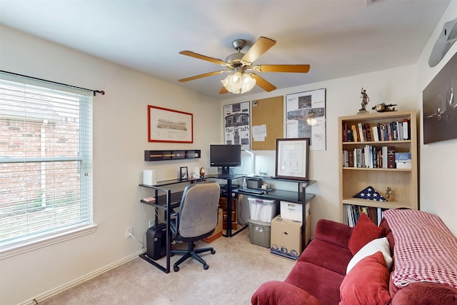 203 Millington Trl, Mansfield, TX 76063 - office with a ceiling fan and light colored carpet