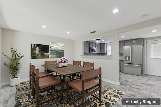 7613 Hewitt St, North Richland Hills, TX 76182 - dining space featuring recessed lighting and baseboards