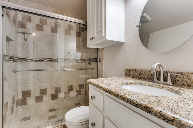 605 Keel Way, Azle, TX 76020 - full bathroom featuring vanity, toilet, and a shower stall
