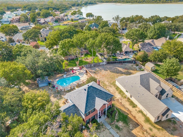 605 Keel Way, Azle, TX 76020 - aerial view of residential area with a nearby body of water and a pool
