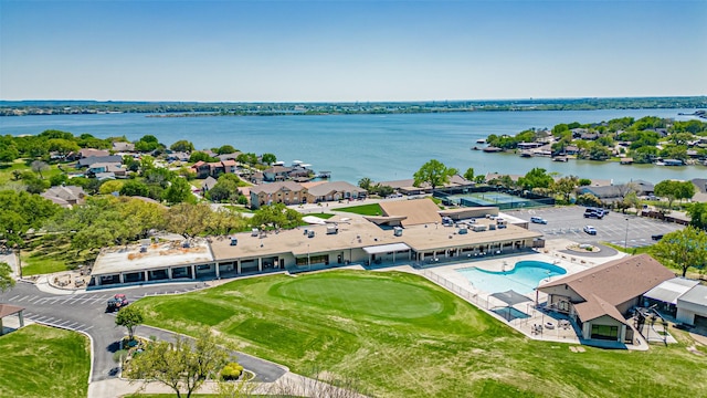 4536 Overlook Ct, Granbury, TX 76049 - aerial perspective of suburban area featuring a nearby body of water and a pool