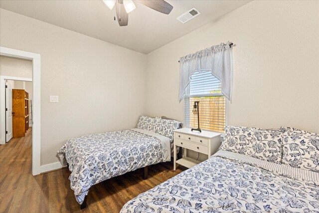 2610 Austin Dr, Granbury, TX 76048 - bedroom with wood finished floors, baseboards, and ceiling fan