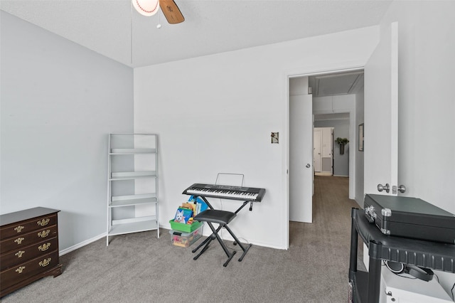 805 Sandpiper Dr, Denton, TX 76205 - misc room with attic access, carpet flooring, ceiling fan, and baseboards