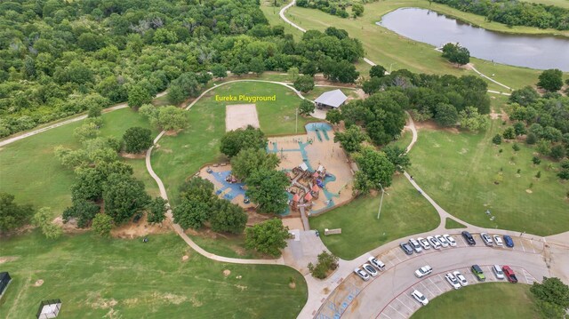 805 Sandpiper Dr, Denton, TX 76205 - aerial view of property and surrounding area featuring a large body of water