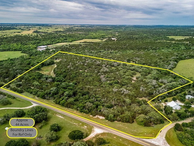 10550 Fm 215, Valley Mills, TX 76689 - aerial view of property and surrounding area featuring property boundaries highlighted
