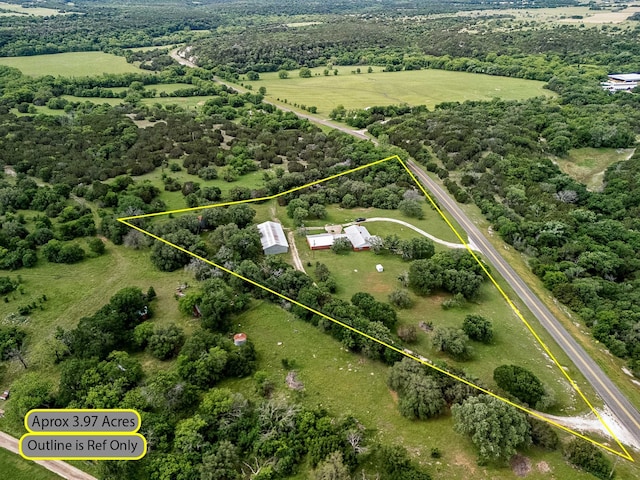 10550 Fm 215, Valley Mills, TX 76689 - overview of rural landscape with property parcel outlined