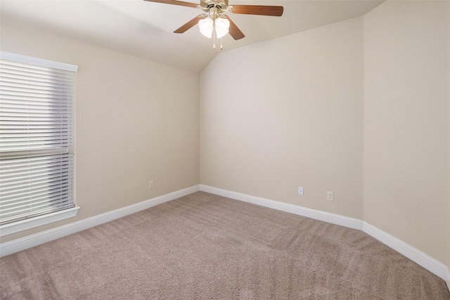 609 Racine Dr, Oak Point, TX 75068 - carpeted spare room featuring a ceiling fan and lofted ceiling