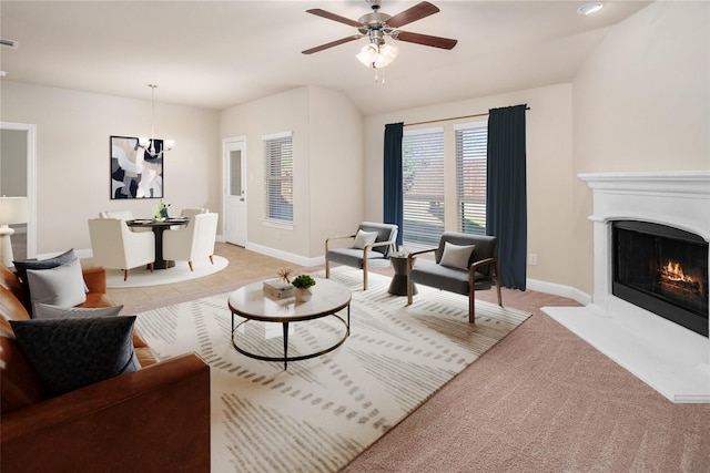 609 Racine Dr, Oak Point, TX 75068 - living area featuring a ceiling fan and a warm lit fireplace
