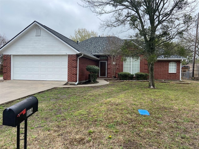 1102 N Main St, Leonard, TX 75452 - ranch-style home featuring brick siding, a garage, and concrete driveway