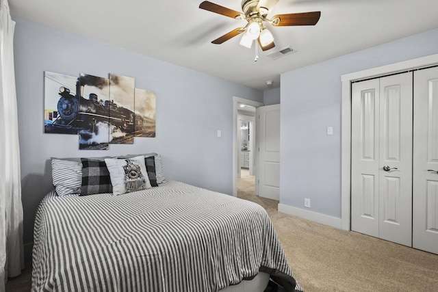 2306 Monte Cristo Dr, Sherman, TX 75092 - carpeted bedroom with a closet, ceiling fan, and baseboards