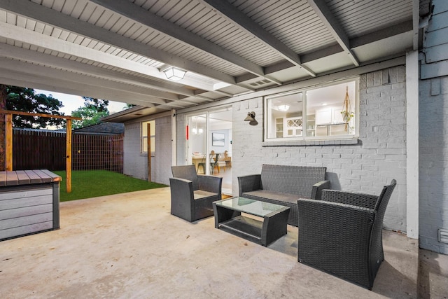 2306 Monte Cristo Dr, Sherman, TX 75092 - view of patio featuring fence and an outdoor hangout area