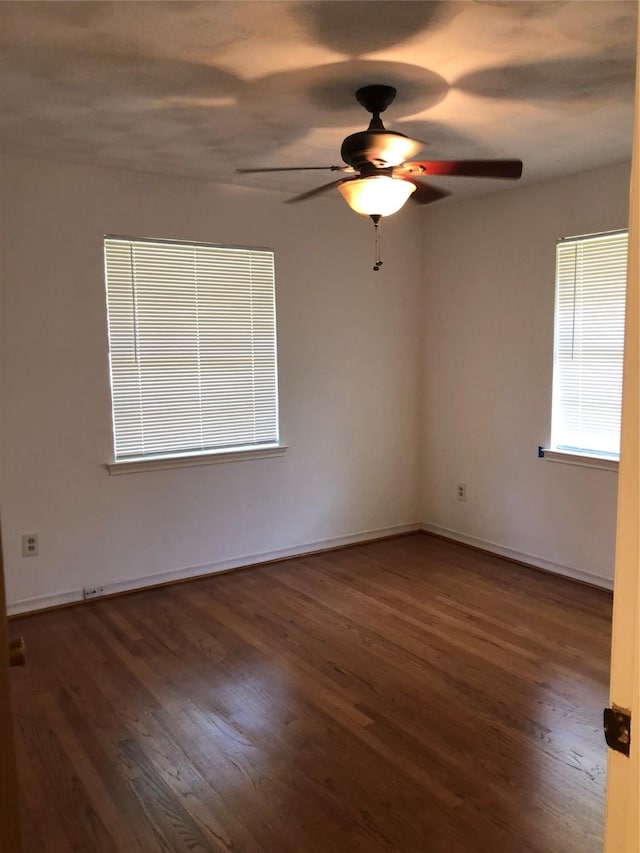 608 Spinner Rd, Desoto, TX 75115 - unfurnished room with wood finished floors, ceiling fan, and baseboards