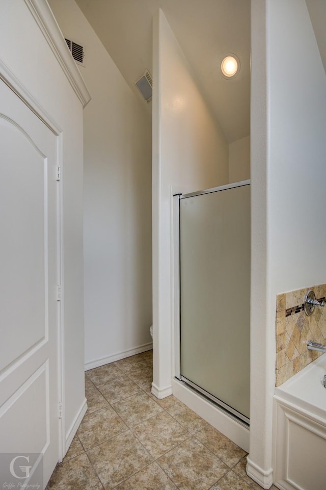 122 Lola Cir, Benton, LA 71006 - full bathroom with a shower stall, a garden tub, tile patterned floors, recessed lighting, and toilet