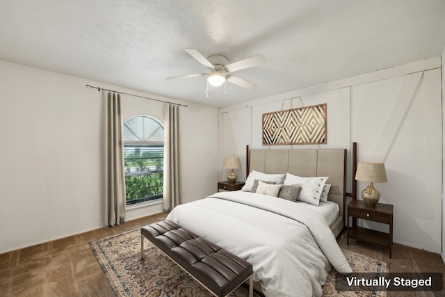 2302 Denmark Dr, Garland, TX 75040 - bedroom with carpet and a ceiling fan