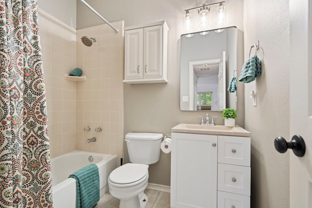 1219 Haines Ave, Dallas, TX 75208 - bathroom featuring vanity, shower / bath combination with curtain, and tile patterned floors