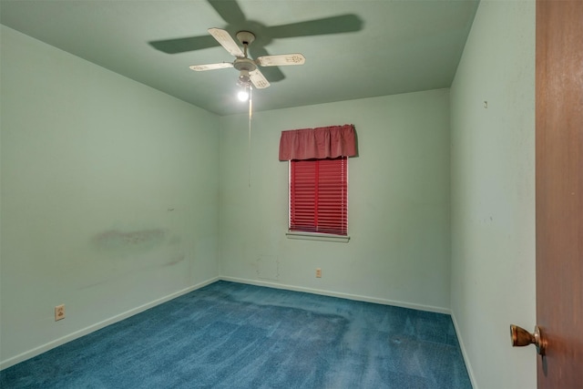 1406 E Cortez Dr, Wichita Falls, TX 76306 - empty room featuring carpet floors, ceiling fan, and baseboards