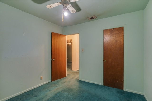 1406 E Cortez Dr, Wichita Falls, TX 76306 - unfurnished bedroom with carpet, baseboards, and a ceiling fan