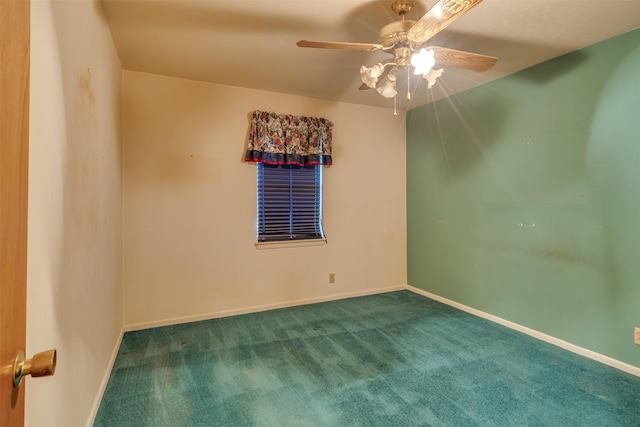 1406 E Cortez Dr, Wichita Falls, TX 76306 - unfurnished room with a ceiling fan, carpet floors, and baseboards