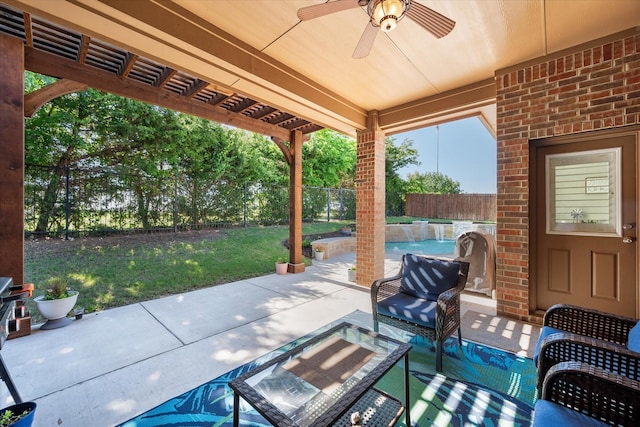 3626 Green Bluff Ct, Midlothian, TX 76065 - view of patio with a ceiling fan