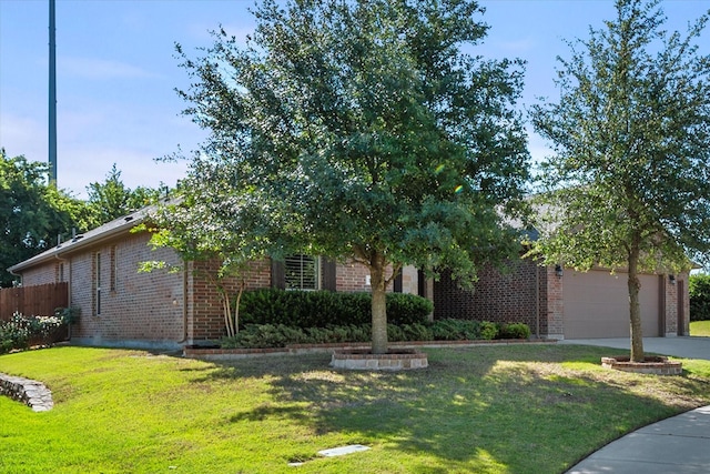3626 Green Bluff Ct, Midlothian, TX 76065 - view of property hidden behind natural elements with brick siding, driveway, and an attached garage