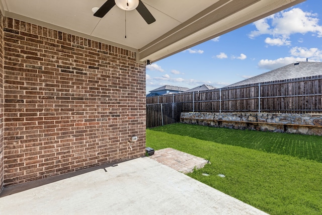 5408 Fairdale Dr, Denton, TX 76207 - view of yard featuring ceiling fan and a patio area