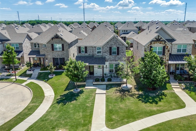 414 Kirkland Rd, Garland, TX 75044 - view of front of home with a residential view, a front lawn, and stone siding