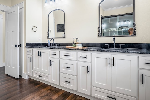 174 Rs County Road 3160, Emory, TX 75440 - full bath featuring ornamental molding, double vanity, and wood finished floors