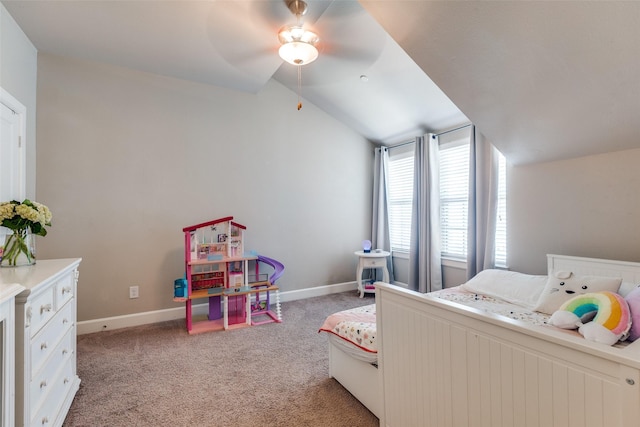 4100 Emerson Ave Unit 8, University Park, TX 75205 - bedroom with lofted ceiling, light carpet, baseboards, and ceiling fan