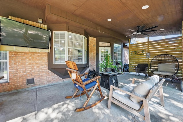 4524 Rosedale Dr, Grand Prairie, TX 75052 - view of patio featuring a ceiling fan
