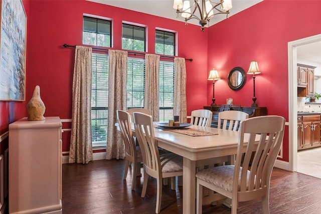 120 Willow Oak Ct, Double Oak, TX 75077 - dining space featuring a chandelier, healthy amount of natural light, and wood finished floors