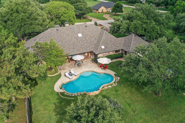 120 Willow Oak Ct, Double Oak, TX 75077 - aerial view of property and surrounding area with a pool