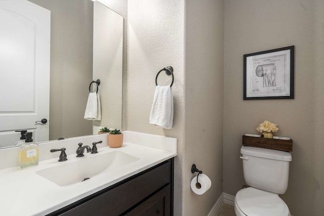 958 Prairie Timber Rd, Burleson, TX 76028 - bathroom with vanity, toilet, and baseboards