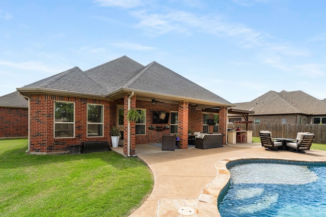 958 Prairie Timber Rd, Burleson, TX 76028 - view of swimming pool with ceiling fan and a patio area