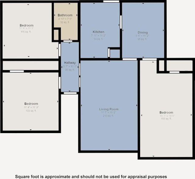 3243 Arizona Ave, Dallas, TX 75216 - room layout
