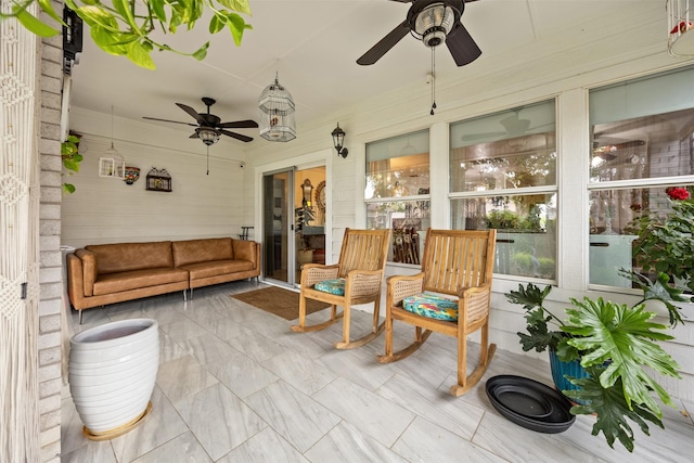 5637 Hunters Bend Ln, Dallas, TX 75249 - sunroom / solarium with ceiling fan