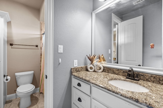 781 Audra Cir, Rhome, TX 76078 - full bath featuring vanity, toilet, and tile patterned flooring