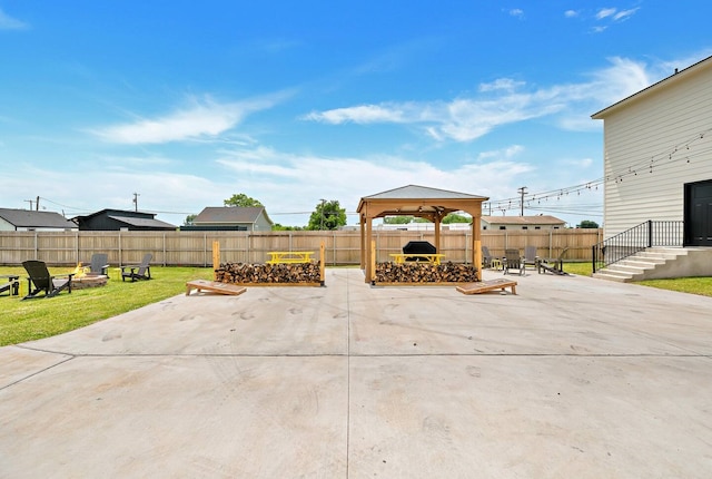 1116 Oakwood Ave, Waco, TX 76706 - view of patio with a fire pit and a gazebo