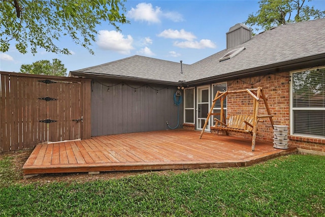 4636 Versailles Ln, Plano, TX 75093 - wooden terrace with a lawn and a gate