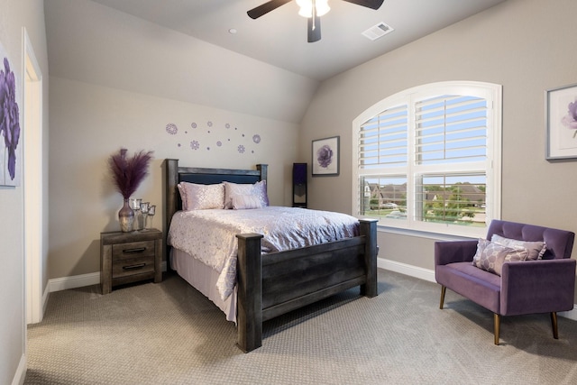 2604 Coyote Xing, Rockwall, TX 75087 - bedroom featuring carpet floors, baseboards, a ceiling fan, and lofted ceiling