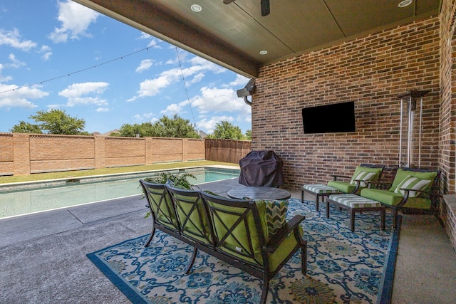1607 Lilac Ln, Celina, TX 75009 - view of patio / terrace featuring a fenced backyard and grilling area