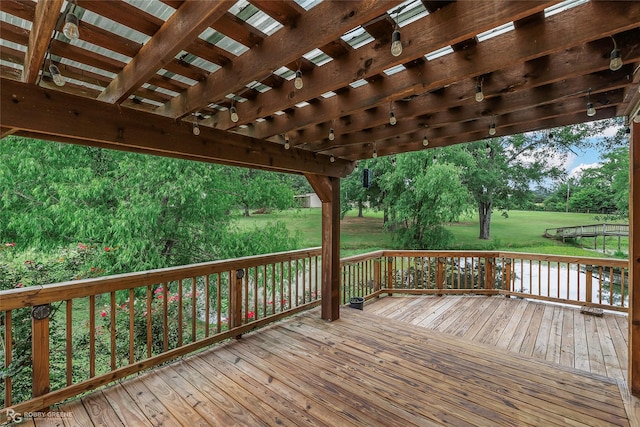 561 Linton Rd, Benton, LA 71006 - wooden deck featuring a pergola and a yard