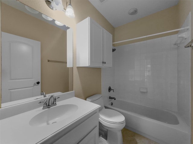 5143 Pond Bluff Way, Fairview, TX 75069 - full bathroom with toilet, vanity, tub / shower combination, and tile patterned floors